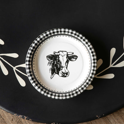 Black & White Cow Paper Plates