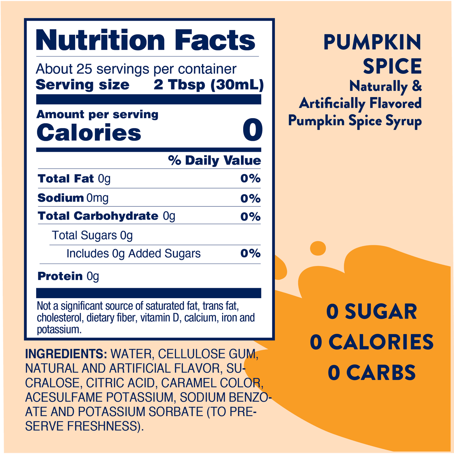 Jordan's Skinny Mixes Sugar Free Pumpkin Spice Syrup