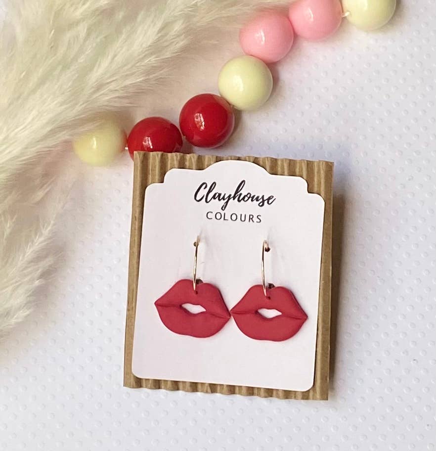 Valentines Day Clay Earrings: XO
