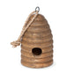 Carved Wood Bee Hive Birdhouse