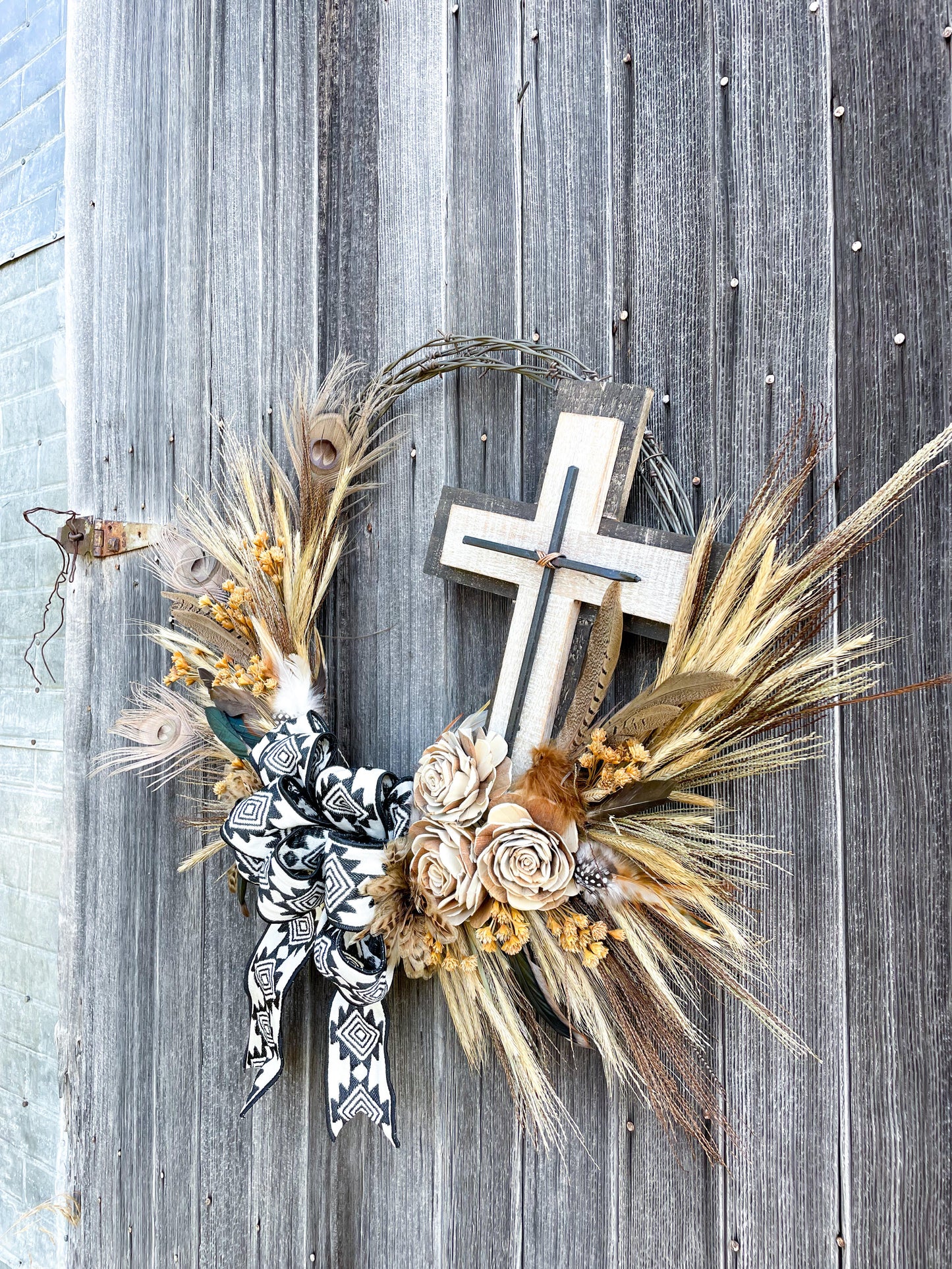 Custom Barbed Wire Western Wreath