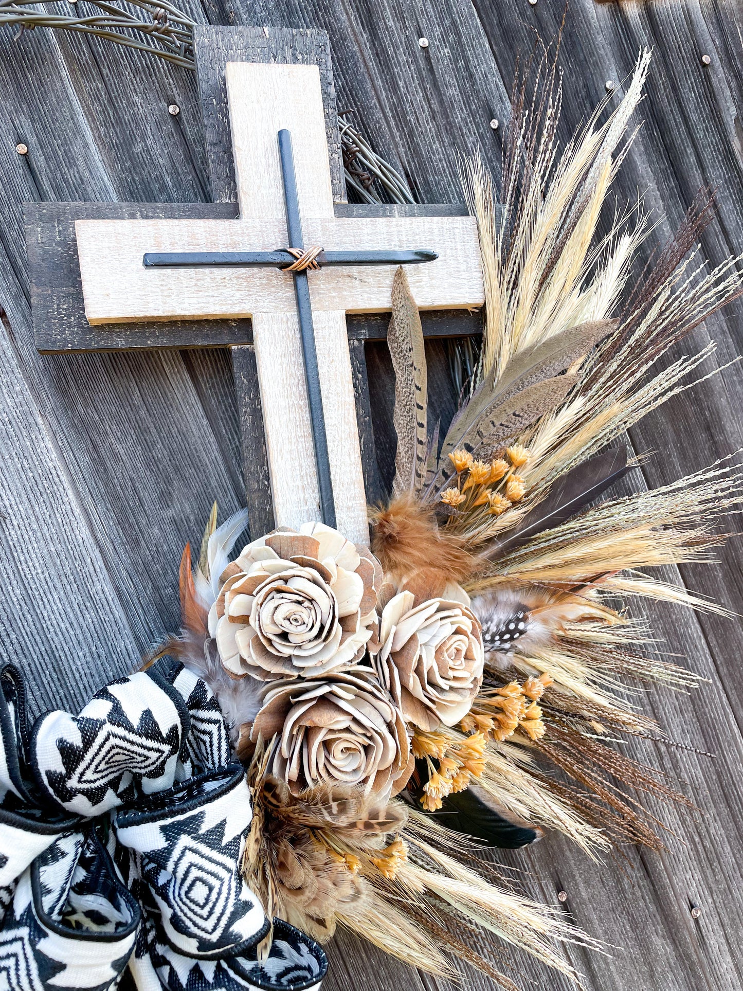 Custom Barbed Wire Western Wreath