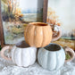 Twisted Stem Stoneware Pumpkin Coffee Mug Collection