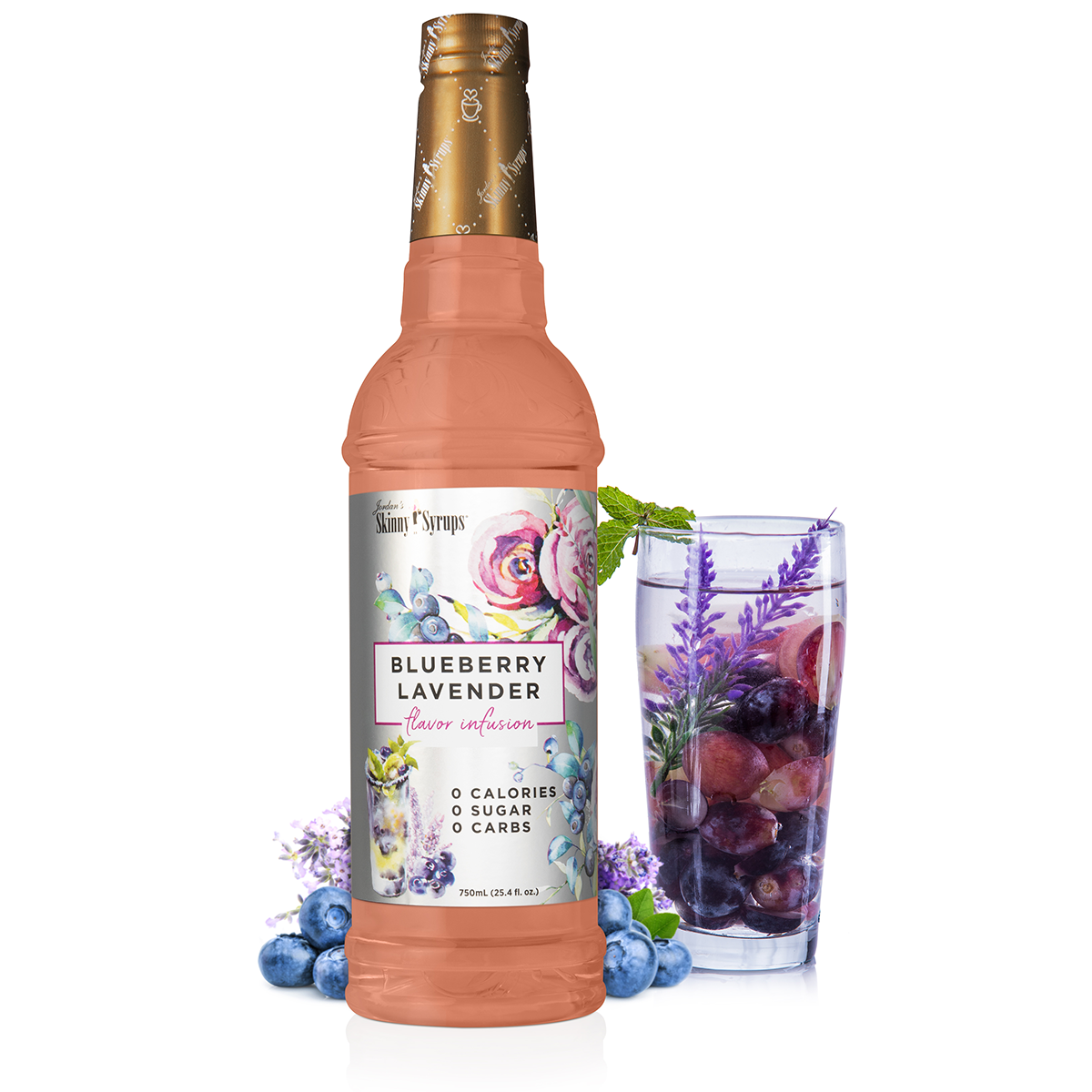 Skinny Mixes Sugar Free Blueberry Lavender Flavor Infusion Syrup