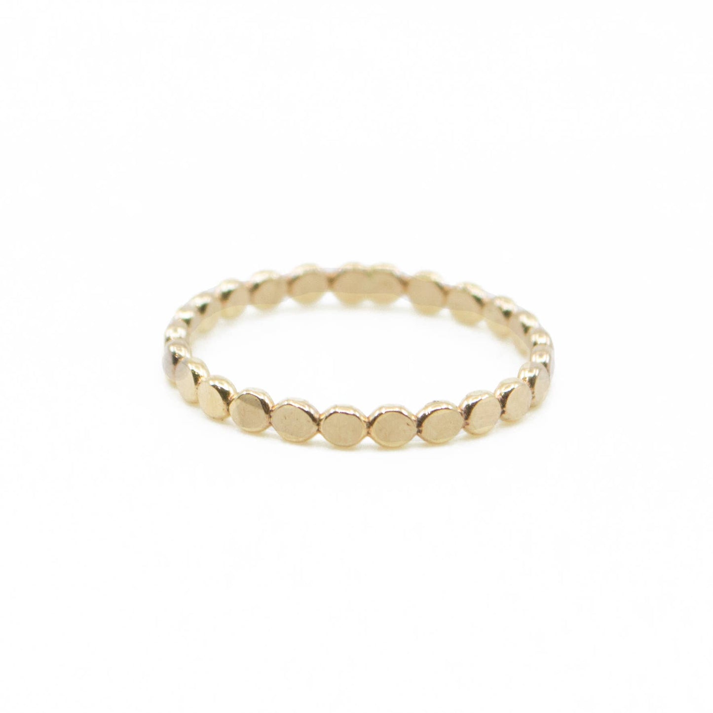 Coin Hammered Disc Stacking Ring in 14k Gold Filled