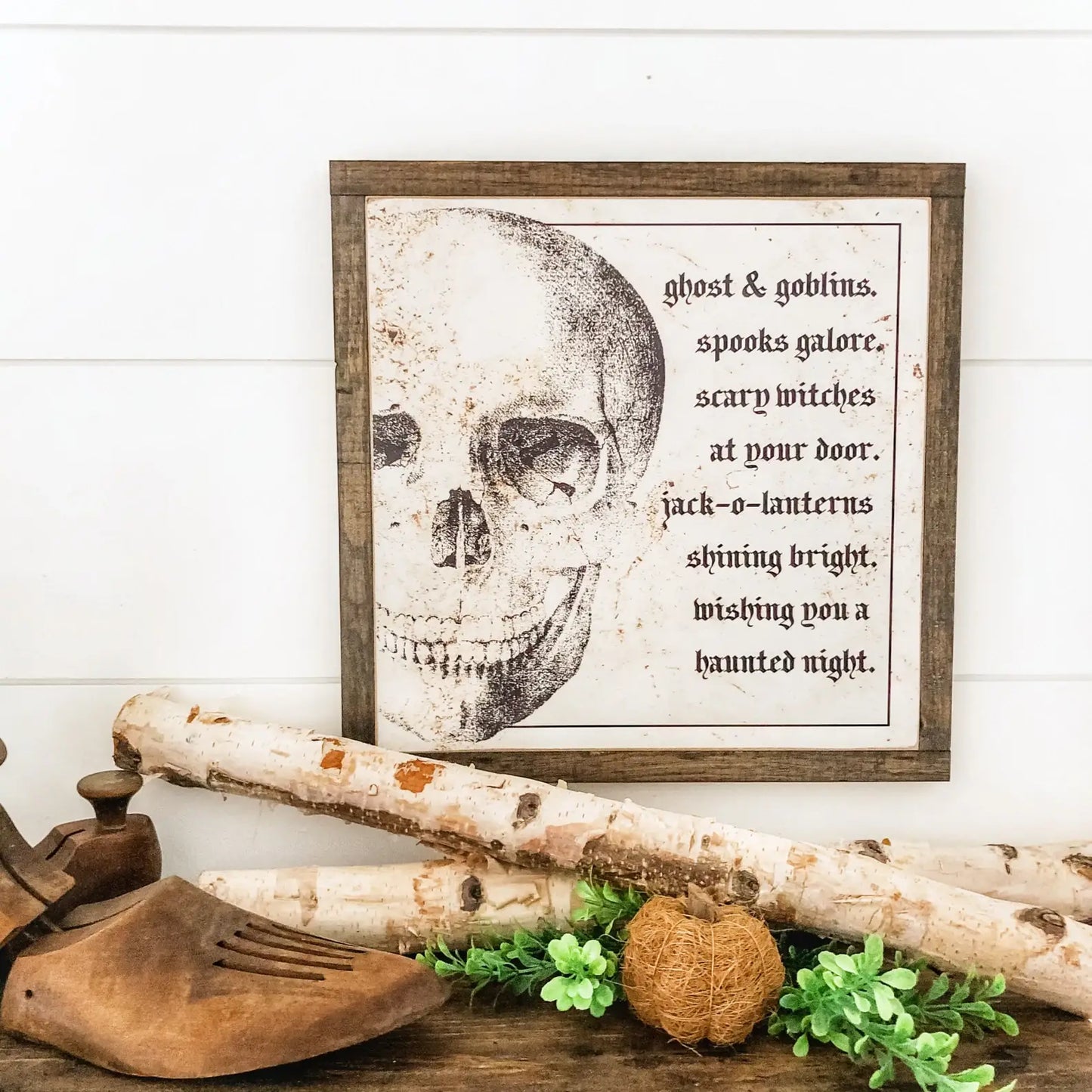 Halloween Skull Sign with Saying
