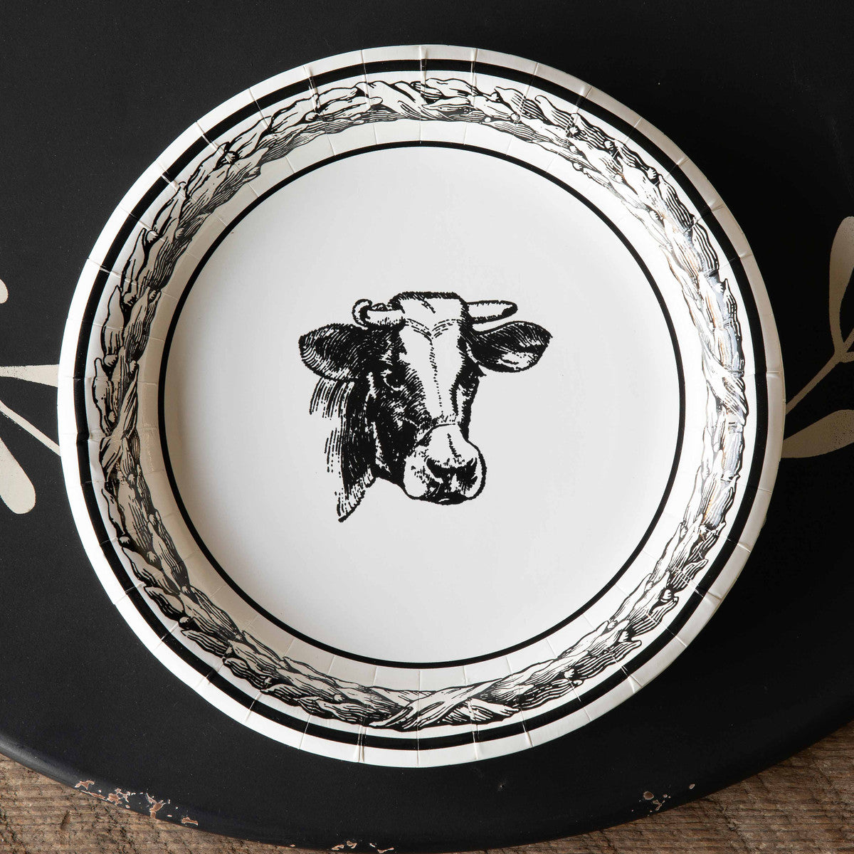 Black & White Cow Paper Plates